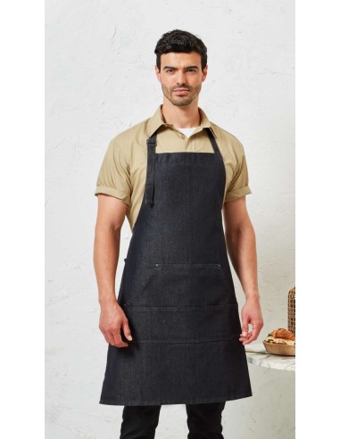 P-PR126-Jeans Stitch Denim Bib Apron